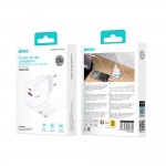 Бързо зарядно BWOO wall charger CDA182 QC 38W 1x USB-A + 1x USB-C with USB-C cable 1 m black