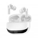 Безжични слушалки TWS BWOO Bluetooth earphones BW40 ANC with LCD display, бели
