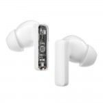 Безжични слушалки TWS BWOO Bluetooth earphones BW40 ANC with LCD display, бели