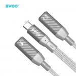 Адаптер /сплитер/ BWOO BZ68 2 in 1 Adapter USB C - 2 x USB C ports, Сив с текстилна оплетка Адаптер /сплитер/ BWOO BZ68 2 in 1 Adapter USB C - 2 x USB C ports, Сив с текстилна оплетка