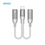 Адаптер /сплитер/ BWOO BZ68 2 in 1 Adapter USB C - 2 x USB C ports, Сив с текстилна оплетка Адаптер /сплитер/ BWOO BZ68 2 in 1 Adapter USB C - 2 x USB C ports, Сив с текстилна оплетка
