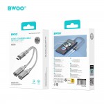 Адаптер /сплитер/ BWOO BZ68 2 in 1 Adapter USB C - 2 x USB C ports, Сив с текстилна оплетка Адаптер /сплитер/ BWOO BZ68 2 in 1 Adapter USB C - 2 x USB C ports, Сив с текстилна оплетка