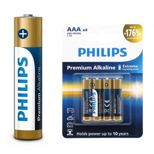 Батерии PHILIPS AAA LR03 4бр. blister Premium Alkaline