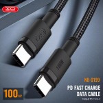 Кабел XO - NB-Q199 100W, Type-C към Type-C, 5A, 1.5 метра Кабел XO - NB-Q199 100W, Type-C към Type-C, 5A, 1.5 метра