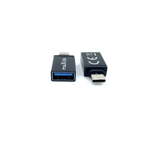 Преходник Maxlife USB 3.0 to USB-C adapter OTG, Черен Преходник Maxlife USB 3.0 to USB-C adapter OTG, Черен