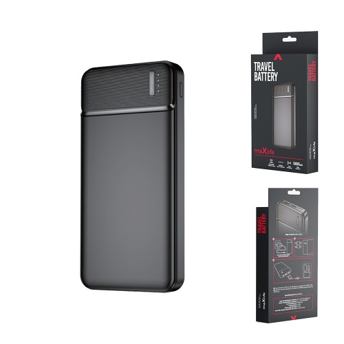 Външна батерия Maxlife power bank MXPB-01 10000 mAh Черна Външна батерия Maxlife power bank MXPB-01 10000 mAh Черна