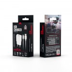 Адаптер за телефон универсален Maxlife MXTC-01 1x USB 2.1A Бял + micro USB кабел