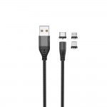 Кабел - магнитен Maxlife MXUC-02 USB - Lightning + USB-C + microUSB 1,0 m 2A Черен Кабел - магнитен Maxlife MXUC-02 USB - Lightning + USB-C + microUSB 1,0 m 2A Черен