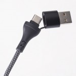Кабел за зареждане и данни Maxlife ALLin1 cable USB + USB-C - Lightning + 2x USB-C 1,0 m 66W Черен с оплетка Кабел за зареждане и данни Maxlife ALLin1 cable USB + USB-C - Lightning + 2x USB-C 1,0 m 66W Черен с оплетка