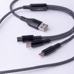 Кабел за зареждане и данни Maxlife ALLin1 cable USB + USB-C - Lightning + 2x USB-C 1,0 m 66W Черен с оплетка Кабел за зареждане и данни Maxlife ALLin1 cable USB + USB-C - Lightning + 2x USB-C 1,0 m 66W Черен с оплетка