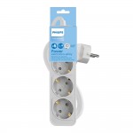 Разклонител Power strip PHILIPS etension cord 3 Schuko sockets 1.5m 10A Бял