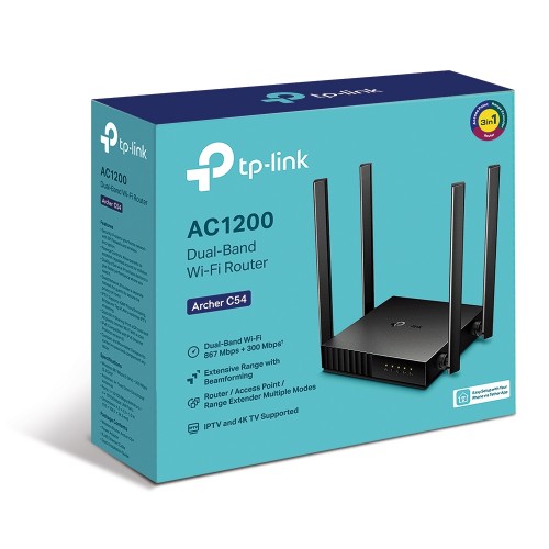 Рутер 2-лентов безжичен TP-Link Archer C54 AC1200 Рутер 2-лентов безжичен TP-Link Archer C54 AC1200