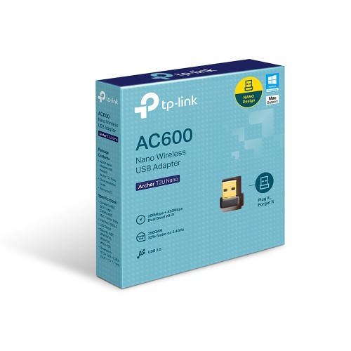 Безжичен USB адаптер TP-LINK Archer T2U Nano AC600 Ver: 1.0 Безжичен USB адаптер TP-LINK Archer T2U Nano AC600 Ver: 1.0