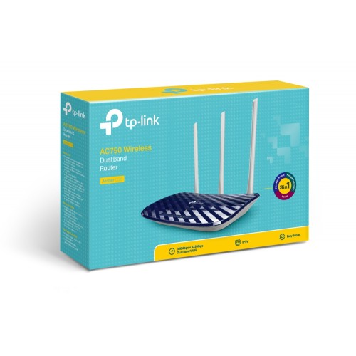 Двулентов безжичен рутер TP-Link Archer C20 AC750 Двулентов безжичен рутер TP-Link Archer C20 AC750