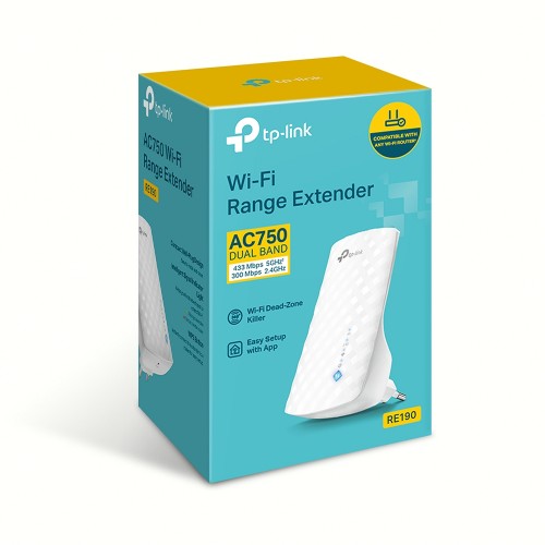 Удължител на обхват TP-Link RE190 AC750 Ver: 5.0 Удължител на обхват TP-Link RE190 AC750 Ver: 5.0