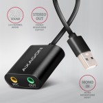 Външна звукова карта Axagon USB sound card with 15 cm cable and metal body. Външна звукова карта Axagon USB sound card with 15 cm cable and metal body.