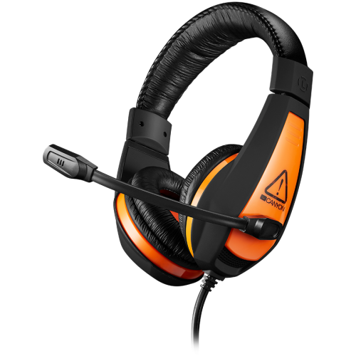 Слушалки CANYON Star Raider GH-1A, Gaming headset 3.5mm jack with adjustable microphone and volume control, with 2in1 3.5mm adapter, cable 2M, Black