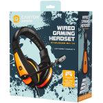 Слушалки CANYON Star Raider GH-1A, Gaming headset 3.5mm jack with adjustable microphone and volume control, with 2in1 3.5mm adapter, cable 2M, Black