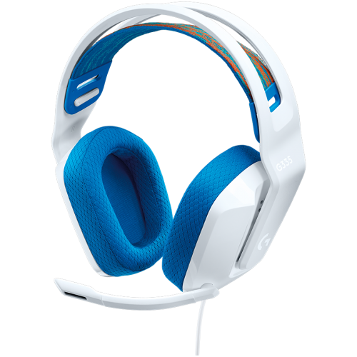 Слушалки, Logitech G335 Gaming Headset, PRO-G 40 mm Drivers, DTS Headphone:X 2.0 Surround, Blue Voice Microphone, 240 g, White Слушалки, Logitech G335 Gaming Headset, PRO-G 40 mm Drivers, DTS Headphone:X 2.0 Surround, Blue Voice Microphone, 240 g, White