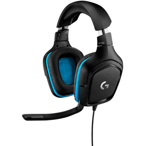 LOGITECH G432 Wired Gaming Headset 7.1 - LEATHERETTE - BLACK/BLUE - USB LOGITECH G432 Wired Gaming Headset 7.1 - LEATHERETTE - BLACK/BLUE - USB