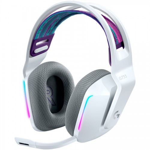 Слушалки, Logitech G733 Wireless Headset, Lightsync RGB, Lightspeed Wireless, PRO-G 40 mm Drivers, DTS Headphone:X 2.0 Surround, Blue Voice Microphone, 278 g, White Слушалки, Logitech G733 Wireless Headset, Lightsync RGB, Lightspeed Wireless, PRO-G 40 mm Drivers, DTS Headphone:X 2.0 Surround, Blue Voice Microphone, 278 g, White