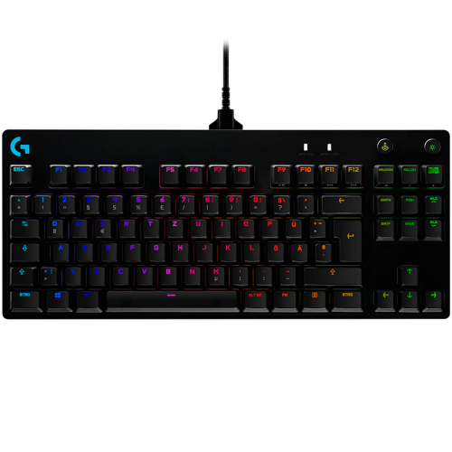 Клавиатура, Logitech G Pro TKL Keyboard, GX Clicky, Lightsync RGB, Detachable Cable, 3-Step Angle Adjustment, 12 Programmable F Keys, Black, 920-009392