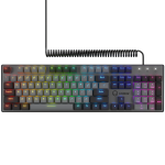 LORGAR Azar 514, Wired mechanical gaming keyboard, RGB backlight, 1680000 colour variations, 18 modes, keys number: 104, 50M clicks, linear dream switches, spring cable up to 3.4m, ABS plastic+metal, magnetic cover, 450*136*39mm, 1.17kg, black, EN layout LORGAR Azar 514, Wired mechanical gaming keyboard, RGB backlight, 1680000 colour variations, 18 modes, keys number: 104, 50M clicks, linear dream switches, spring cable up to 3.4m, ABS plastic+metal, magnetic cover, 450*136*39mm, 1.17kg, black, EN layout