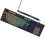 LORGAR Azar 514, Wired mechanical gaming keyboard, RGB backlight, 1680000 colour variations, 18 modes, keys number: 104, 50M clicks, linear dream switches, spring cable up to 3.4m, ABS plastic+metal, magnetic cover, 450*136*39mm, 1.17kg, black, EN layout LORGAR Azar 514, Wired mechanical gaming keyboard, RGB backlight, 1680000 colour variations, 18 modes, keys number: 104, 50M clicks, linear dream switches, spring cable up to 3.4m, ABS plastic+metal, magnetic cover, 450*136*39mm, 1.17kg, black, EN layout