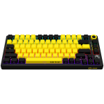 Гейминг клавиатура LORGAR KBP7075W, Wireless 75% Mechanical Gaming Keyboard Pro, Black/yellow, EN layout
