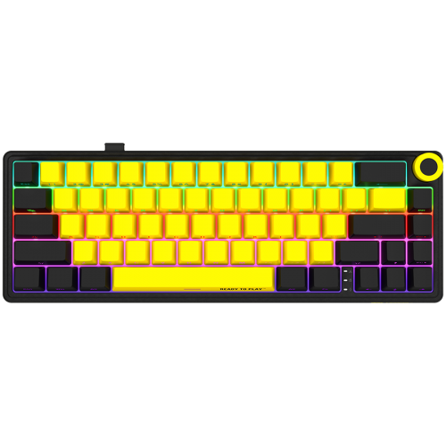 LORGAR KBP70MW, Wireless 65% Mechanical Gaming Keyboard Pro, Black/yellow, EN layout LORGAR KBP70MW, Wireless 65% Mechanical Gaming Keyboard Pro, Black/yellow, EN layout