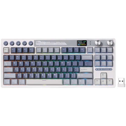 ROYAL KLUDGE RK M87 Ocean Blue Gaming Keyboard Cream switch ROYAL KLUDGE RK M87 Ocean Blue Gaming Keyboard Cream switch