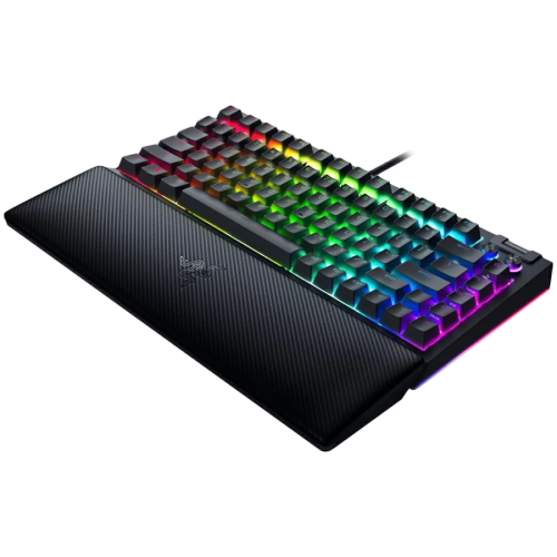 Razer BlackWidow V4 75%, Gaming Keyboard, US Layout, Razer Chroma RGB, Hot-swappable Design, Detachable Type C Cable, PCB & Case sound dampening foam, Up to 8,000 Hz polling rate, Doubleshot ABS Keycaps, Magnetic Plush Leatherette
