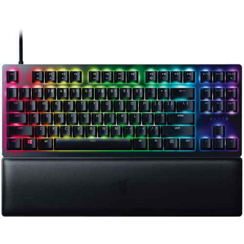 Razer Huntsman V2 Tenkeyless, Optical Gaming Keyboard (Clicky Optical Switch), US Layout, Doubleshot PBT Keycaps, Sound Dampening Foam, Razer Chroma™ RGB, Up to 8000Hz polling rate, Aluminum matte top plate Razer Huntsman V2 Tenkeyless, Optical Gaming Keyboard (Clicky Optical Switch), US Layout, Doubleshot PBT Keycaps, Sound Dampening Foam, Razer Chroma™ RGB, Up to 8000Hz polling rate, Aluminum matte top plate