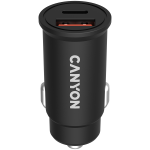 Зарядно за кола CANYON C-20B03, PD 30W/QC3.0 18W Pocket size car charger with 1-USB A+ 1-USB-C Input: DC12V-24V, Output: USBC: PD30W