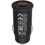 Зарядно за кола CANYON C-20B03, PD 30W/QC3.0 18W Pocket size car charger with 1-USB A+ 1-USB-C Input: DC12V-24V, Output: USBC: PD30W