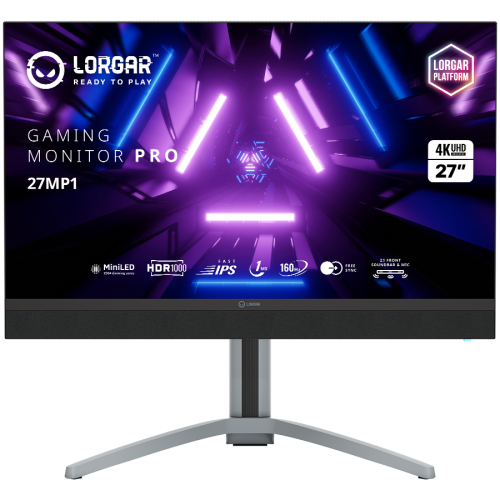 Гейминг монитор LORGAR 27MP1, UHD MiniLED Gaming Monitor Pro, 27'' fast IPS flat monitor, LRG-27MP1U160-GY