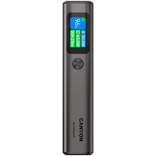 CANYON power bank OnPower 230 TFT 20000 mAh PD130W Dark Grey CANYON power bank OnPower 230 TFT 20000 mAh PD130W Dark Grey