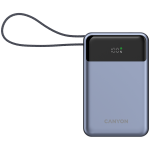 Външна батерия CANYON power bank OnPower 600 built-in cable 20000 mAh PD65W Dark Grey