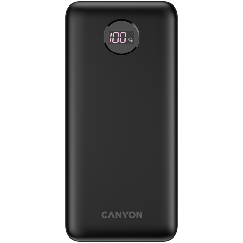 Външна батерия CANYON power bank PB-2002 LED 20000 mAh PD 20W QC 3.0 Black Външна батерия CANYON power bank PB-2002 LED 20000 mAh PD 20W QC 3.0 Black