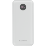 Външна батерия CANYON power bank PB-2002 LED 20000 mAh PD 20W QC 3.0 White