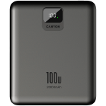 Външна батерия CANYON power bank PB-2008 LED FLAT 20000 mAh PD100W QC3.0 Dark Grey