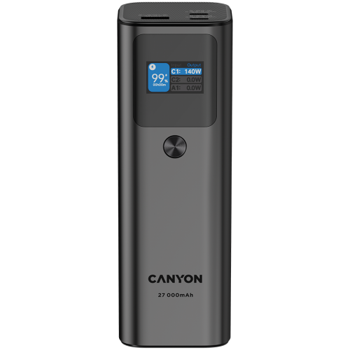 Външна батерия CANYON power bank PB-2010 TFT 27000 mAh 97.2Wh PD140W QC 3.0 Dark Grey, CNE-CPB2010DG Външна батерия CANYON power bank PB-2010 TFT 27000 mAh 97.2Wh PD140W QC 3.0 Dark Grey, CNE-CPB2010DG