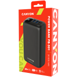 Външна батерия CANYON power bank PB-301 LED 30000 mAh PD 20W QC 3.0 Black