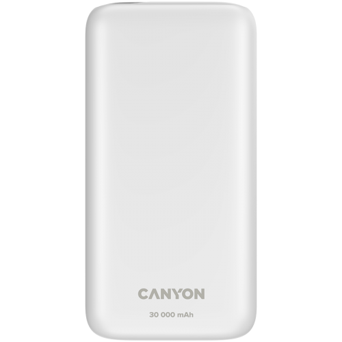 Външна батерия CANYON power bank PB-301 LED 30000 mAh PD 20W QC 3.0 White Външна батерия CANYON power bank PB-301 LED 30000 mAh PD 20W QC 3.0 White