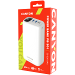 Външна батерия CANYON power bank PB-301 LED 30000 mAh PD 20W QC 3.0 White Външна батерия CANYON power bank PB-301 LED 30000 mAh PD 20W QC 3.0 White