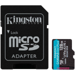 Карта памет KINGSTON 128GB microSDXC Canvas Go Plus Gen4 200MB/s A2 U3 V30 Card + Adapter
