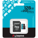 Карта памет KINGSTON 128GB microSDXC Canvas Go Plus Gen4 200MB/s A2 U3 V30 Card + Adapter