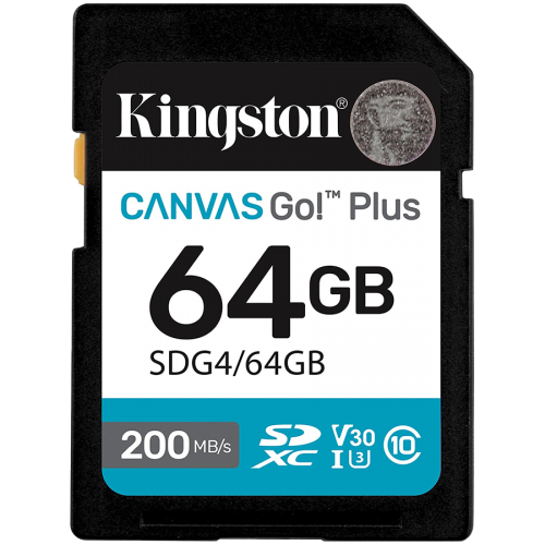 Карта Памет KINGSTON 64GB SDXC Canvas Go Plus Gen4 200MB/s C10 UHS-I U3 V30 Карта Памет KINGSTON 64GB SDXC Canvas Go Plus Gen4 200MB/s C10 UHS-I U3 V30