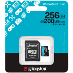 Карта памет Kingston 256GB microSDXC Canvas Go Plus Gen4 200MB/s A2 U3 V30 Card + Adapter Карта памет Kingston 256GB microSDXC Canvas Go Plus Gen4 200MB/s A2 U3 V30 Card + Adapter
