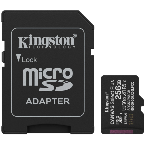 Карта памет Kingston 256GB microSDXC Canvas Select Plus Gen3 150MB/s A1 Card + Adapter Карта памет Kingston 256GB microSDXC Canvas Select Plus Gen3 150MB/s A1 Card + Adapter